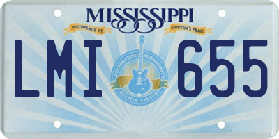MS license plate LMI655
