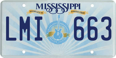 MS license plate LMI663