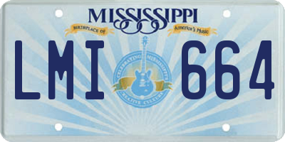 MS license plate LMI664
