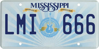 MS license plate LMI666