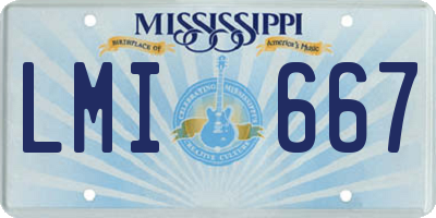 MS license plate LMI667
