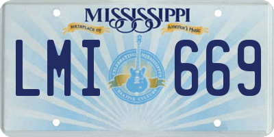 MS license plate LMI669