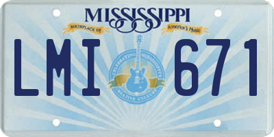 MS license plate LMI671
