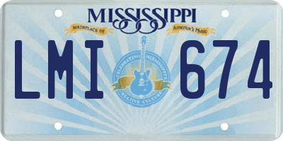 MS license plate LMI674