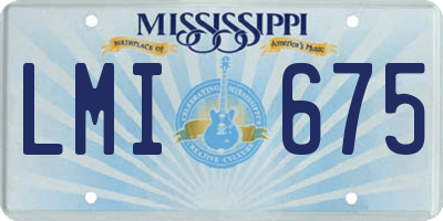 MS license plate LMI675