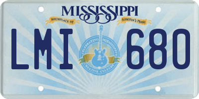 MS license plate LMI680