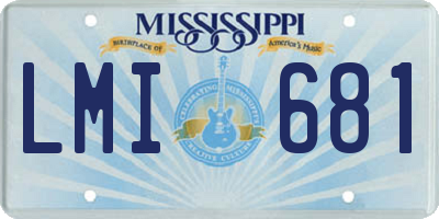 MS license plate LMI681