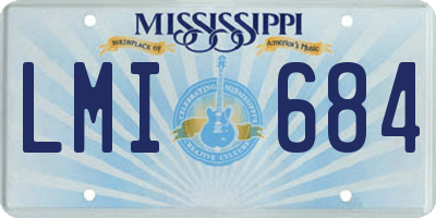 MS license plate LMI684