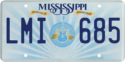 MS license plate LMI685