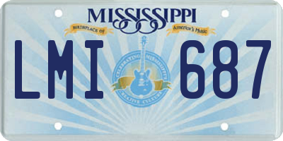 MS license plate LMI687
