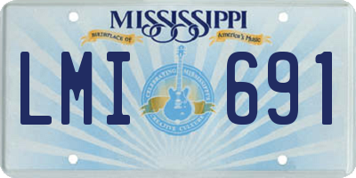 MS license plate LMI691