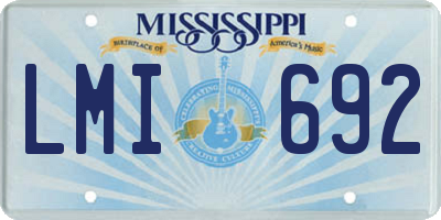 MS license plate LMI692