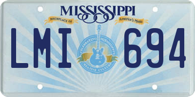 MS license plate LMI694