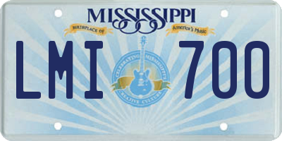 MS license plate LMI700