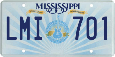 MS license plate LMI701