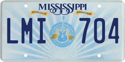 MS license plate LMI704