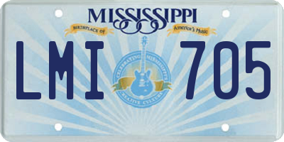 MS license plate LMI705