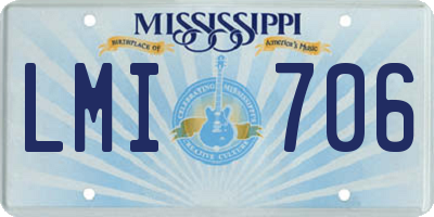 MS license plate LMI706