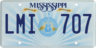 MS license plate LMI707