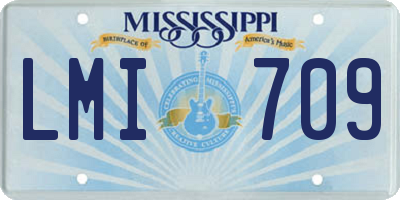 MS license plate LMI709