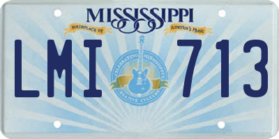 MS license plate LMI713