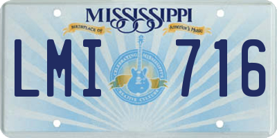 MS license plate LMI716