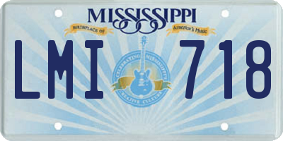 MS license plate LMI718
