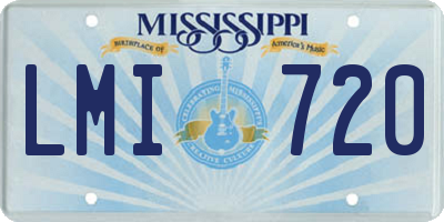 MS license plate LMI720