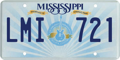 MS license plate LMI721