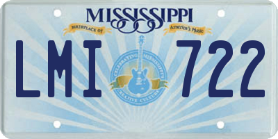 MS license plate LMI722