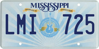 MS license plate LMI725