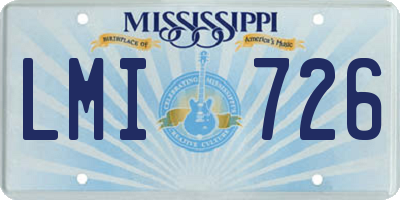 MS license plate LMI726