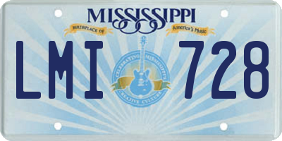 MS license plate LMI728