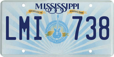 MS license plate LMI738