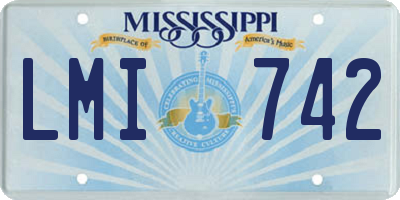 MS license plate LMI742