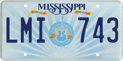 MS license plate LMI743