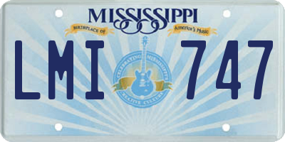 MS license plate LMI747