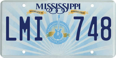 MS license plate LMI748