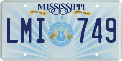 MS license plate LMI749