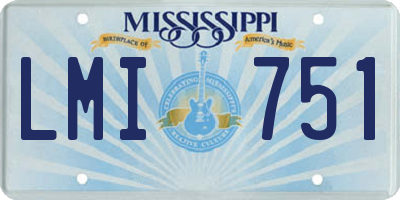 MS license plate LMI751