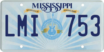MS license plate LMI753