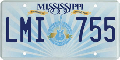 MS license plate LMI755