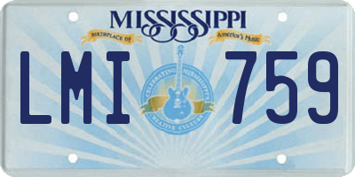 MS license plate LMI759