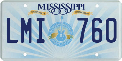MS license plate LMI760