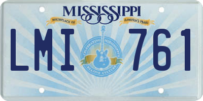 MS license plate LMI761