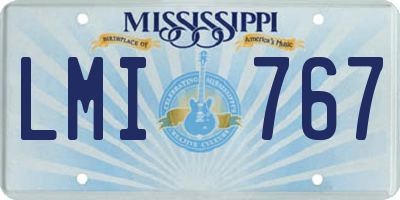 MS license plate LMI767