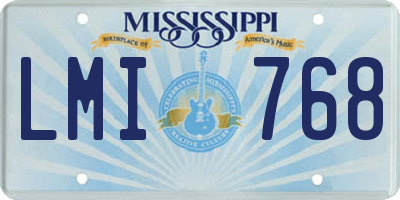 MS license plate LMI768