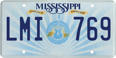 MS license plate LMI769