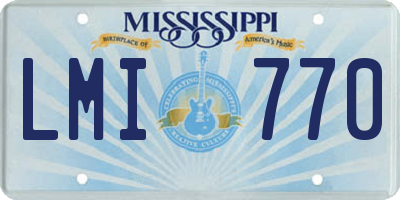 MS license plate LMI770