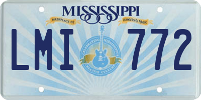 MS license plate LMI772